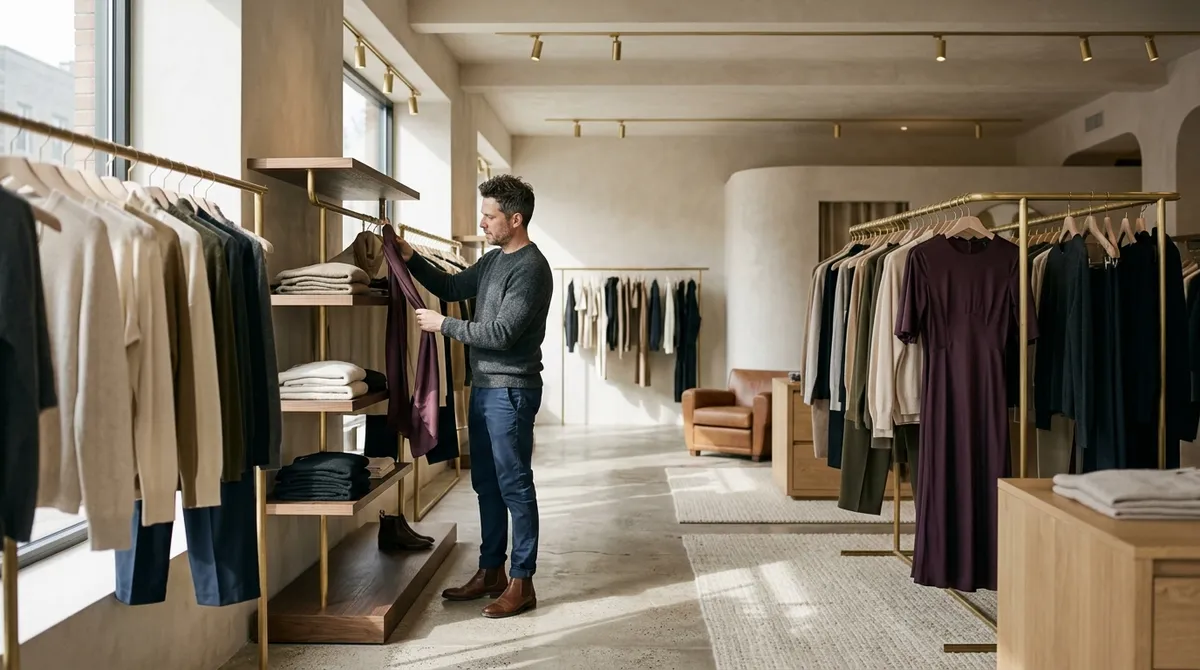 Décorateur aménageant une boutique haut de gamme
